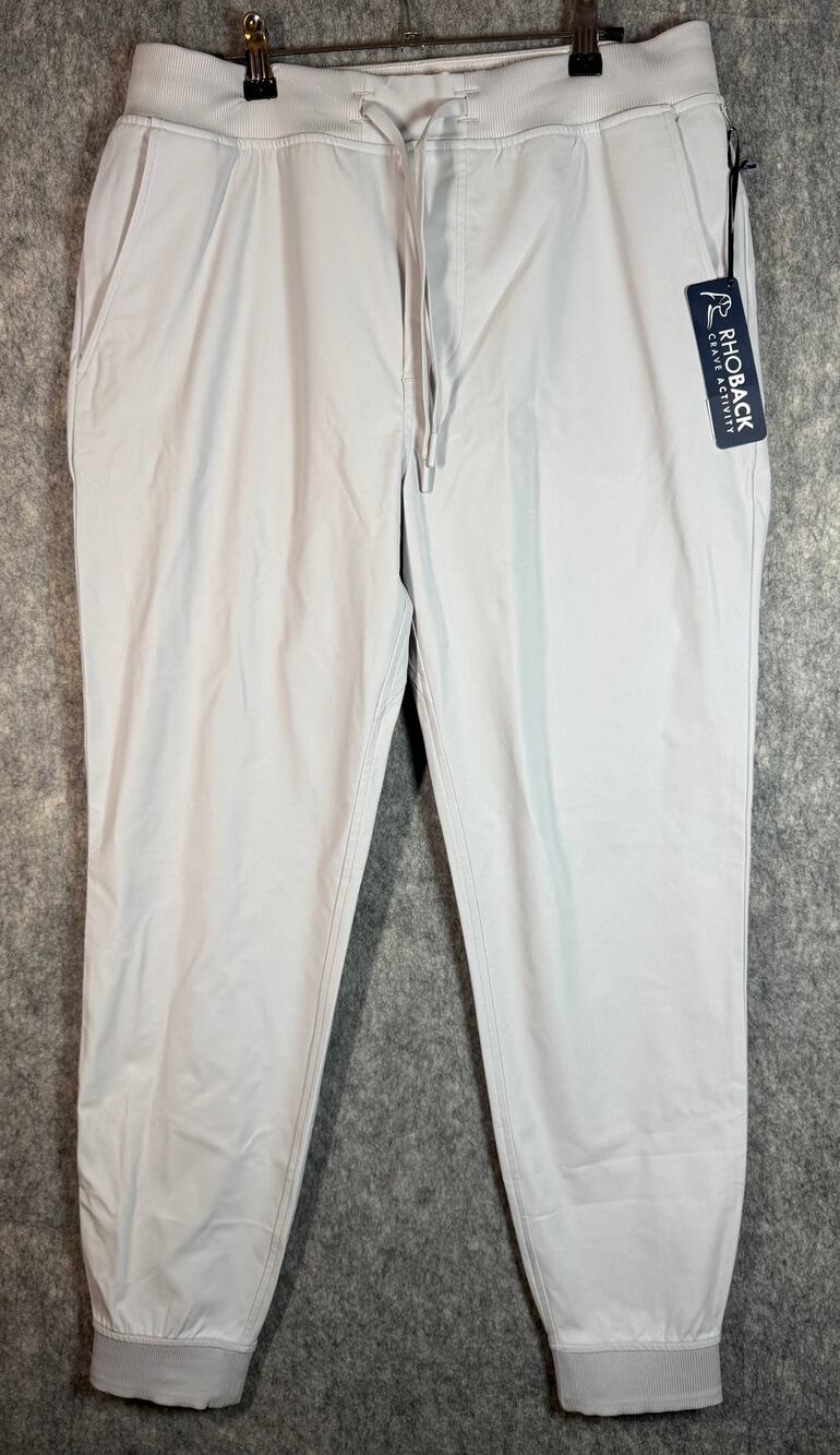 Rhoback Ghost Grey Mens Delta Performance Jogger Pants Size Large Stretch NEW